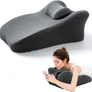 Reading Pillow for Sitting in Bed Adult, Prone Pillow, Multi-Functional Adjustable Wedge Pillow for Headboard, Ergonomic Memory Foam Body Pillow for Stomach Sleeper