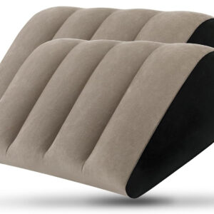 Portable Inflatable Wedge Pillow 2 Pack, Body Positioner for Sleep Support, Adjustable Travel Pillow - Lightweight Bed/Leg/Partner Support Pillow, Fast Inflation, Large 20 inch(2 Pack Grey)