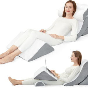 4pcs Wedge Pillow Set,Wedge Pillows for Back Pain Relief and Leg Pain,Wedge Pillow for Acid Reflux Relief and Anti-snoring.