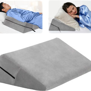 sokoro Bed Wedge Pillow for Sleep Apnea, GERD Acid Reflux Snoring Relief, Pregnancy Side Sleeper Pillow for Adults Seniors Neck Pain Back Sleeping, Leg Elevation Pillows for After Surgery Gifts, Grey