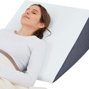Bed Wedge Pillow for Sleeping, 10" 24" 24" Triangle Pillow Wedge, Cooling Memory Foam Top, Elevated Support Wedge Pillow - Removable Washable Cover