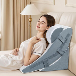 3PCS Orthopedic Bed Wedge Pillow for Sleeping, 9-in-1 Wedge Pillow Set for After Surgery, Adjustable Memory Foam Pillow Wedge for Pain Relief, Acid Reflux, Snoring