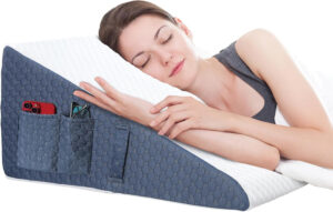 12inch Wedge Pillow for Sleep, Updated Bed Wedge, Acid Reflux, Heartburn, GERD, Neck Pain, Cooling Memory Foam Top, Removable Washable Cover Incline Wedge Pillow for Improved Sleep