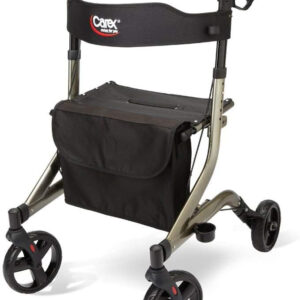 Carex Crosstour Rolling Walker Rollator - Rolling Walker with Seat - Folding, Euro Style Rollator, 4 Wheel Walker for Seniors- 300lb Capacity, Walker with Seat for Seniors