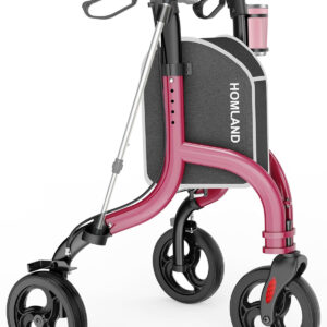 3 Wheel Walkers for Seniors, FSA/HSA Eligible Foldable Wheeled Rollator with Cane Hold and Cup Hold, Lightweight Three Wheel Rolling Walker Height Adjustable for Seniors