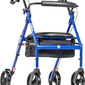Drive Medical Hugo Elite Rollator Walker with Seat, Backrest and Basket, Blue