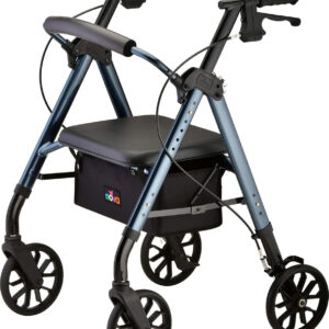 NOVA Medical Products Star 8 Rollator Walker with Perfect Fit Size System, Lightweight & Foldable, Easy to Lift & Carry, Great for Travel, Color Blue