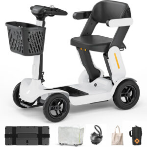 40 Miles Foldable Mobility Scooter for Seniors Paiseec S3 Pro, Lightweight Mobility Scooters, All-Terrain Folding Mobility Scooters, 250W Powered 4 Wheels Mobility Scooter for Adults Elderly
