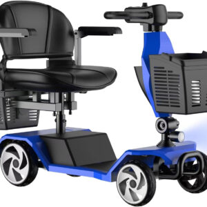 20A 32miles Mobility Scooter for Adults Wheelchair Device for Travel, Elderly. 350 lbs Max Weight, 350W 4-Wheel Powered Mobility Scooters for Seniors (Y3-BLUE2)