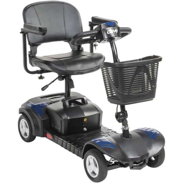Drive Medical Spitfire Scout 4-Wheel Travel Mobility Scooter with 5 Year Extended Warranty (20 AH Battery (15 Mile Range))