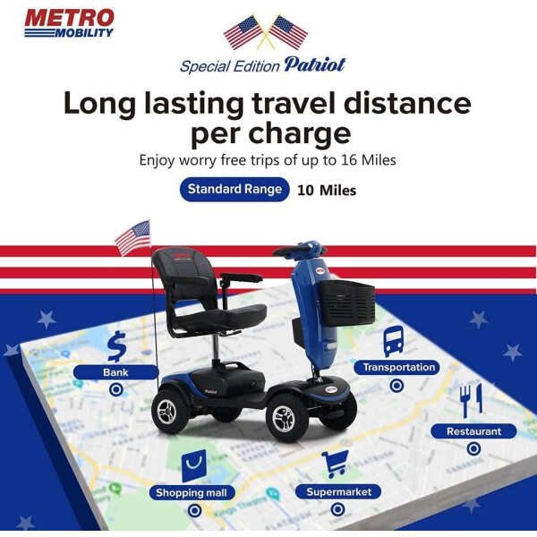 Mobility Scooter Metro Mobility Elderly Scooter Folding Scooter 4 Wheel Scooter (Patriot)
