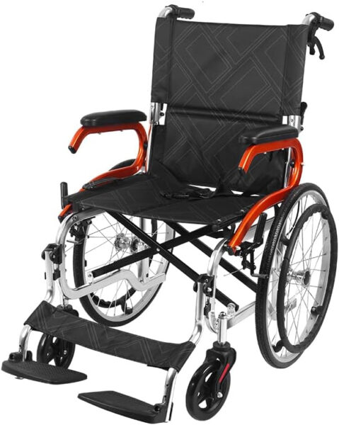Ultra Light Wheelchair for Adult Elderly Portable Folding Transport Self-Propelled Wheelchair Aluminium Manual Wheel Chair 24LB