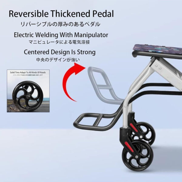 Ultralight Transport Wheelchair, Folding Portable Boarding Travelling Wheelchair with Hand Brake, Wheelchairs for Adults,Folding Wheelchairs (19.3X31.9X34.6 inches)