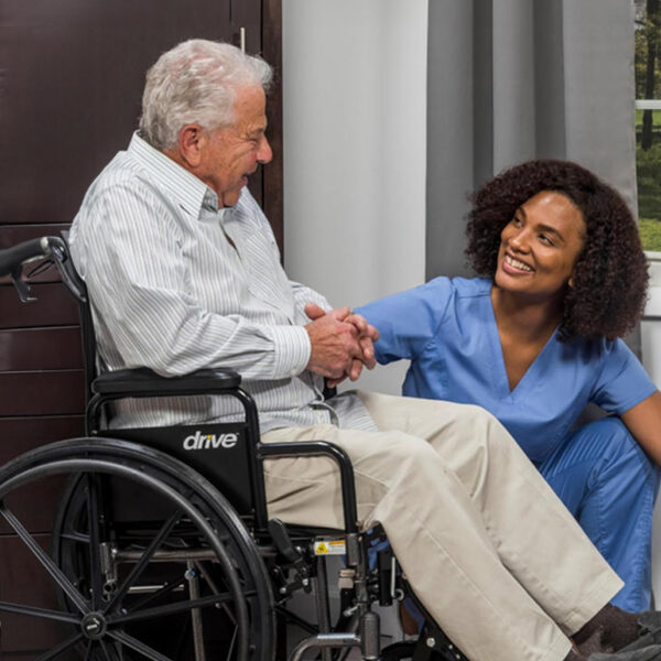 Drive Medical SSP220DDA-SF Silver Sport 2 Lightweight Folding Wheelchair, Black