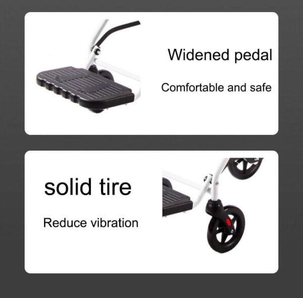 Portable Folding Wheelchair, Lightweight Foldable Transport Chair for Adults and Seniors (12 inch PU Rear Wheel)