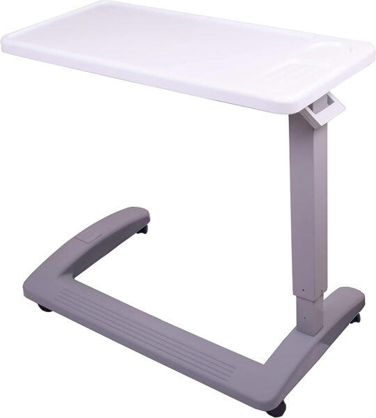 Carex Overbed Table and Hospital Bed Table – For Home Use and Hospital, Bedside Table With Wheels, Over Bed Desk