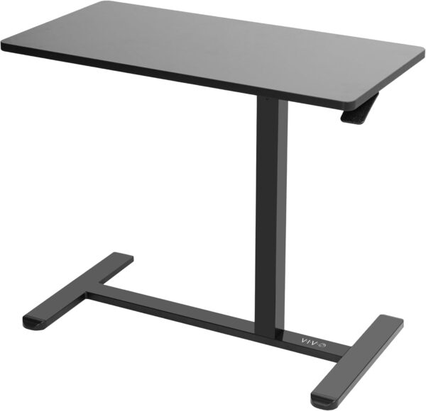 VIVO Mobile 32 x 16 inch Over Couch Laptop Table, Height Adjustable Bedside Desk for Recliner, Black, CART-V02L