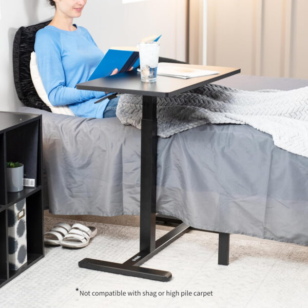 VIVO Mobile 32 x 16 inch Over Couch Laptop Table, Height Adjustable Bedside Desk for Recliner, Black, CART-V02L