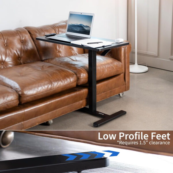 VIVO Mobile 32 x 16 inch Over Couch Laptop Table, Height Adjustable Bedside Desk for Recliner, Black, CART-V02L