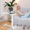 WALGLASS Overbed Table with Wheels, 90°Tiltable 31" x 16" Standing Desk Adjustable Height, Foldable Bedside Table Small Rolling Desk, Over Bed Table Bed Desk Pneumatic Mobile Standing Desk - Image 2