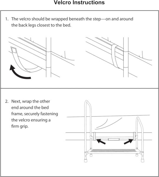 Step2Bed Bed Rails For Elderly with Adjustable Height Bed Step Stool & LED Light for Fall Prevention – Portable Medical Step Stool comes with Handicap Grab Bars making it easy to get in and out of bed