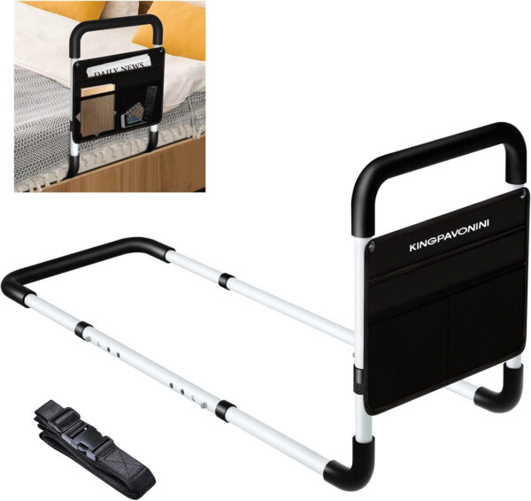Bed Rails for Elderly Adults – Bed Assist Rail Medical Bed Support Bar Mobility Assistant with Free Storage Bag and Fixing Strap, Fit King, Queen, Full, Twin