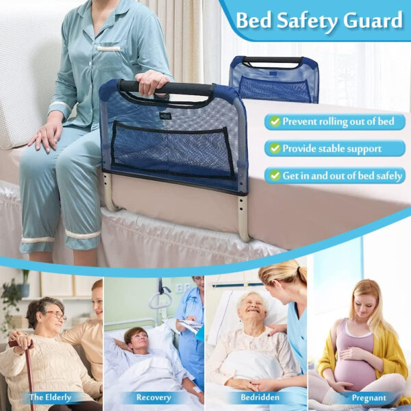 Mybow Double Bed Rail, U Bar for Medical Bedside Safety Assisting Rails, Railing Support for Elderly Adults Under Mattress Handrail, Hospital Dual Bed Rails for Seniors Twin Full Queen Adjustable Rail