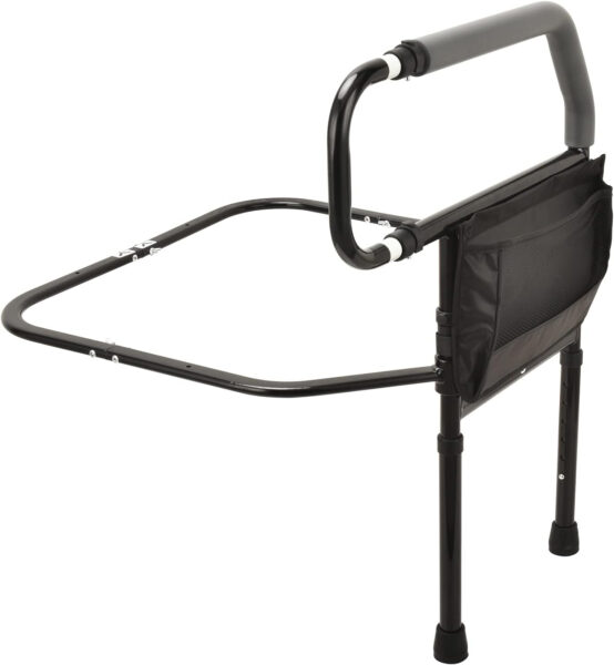 Sangohe Bed Rail for Elderly, Bed Assist Grab Bar Handle with Storage Pocket, Safety Bed Rails for Elderly Adults Getting in & Out of Bed at Home and Dorm – Fit King, Queen, Full, Twin
