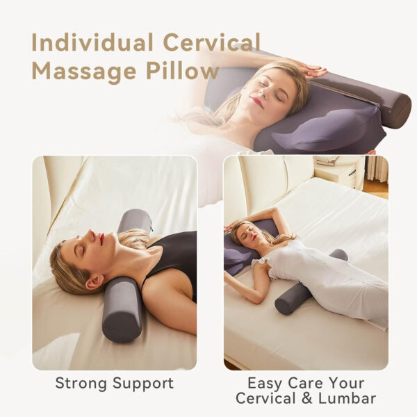Ergonomic Cervical Neck Pillow,Pillows for Neck and Shoulder Pain,Orthopedic Pillow,Neck Pain Pillow for Pain Relief,Memory Foam Contour Pillow with Detachable Traction Support,Grey