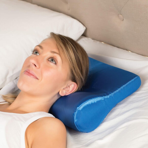 Core Products AB Contour Cervical Support Pillow, Satin – Blue