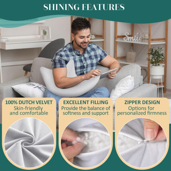 HARBOREST Shoulder Surgery Pillow – Shoulder Pillow for Shoulder Pain, Rotator Cuff Pillow for Sitting (Light Grey)