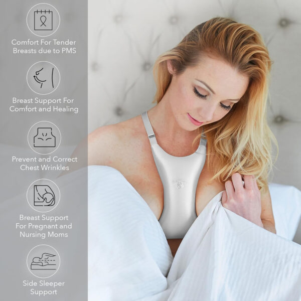 Intimia Breast Pillow for Chest Wrinkles and Side Sleeping – Chest Pillow for Wrinkle Prevention and Breast Support (Silver)