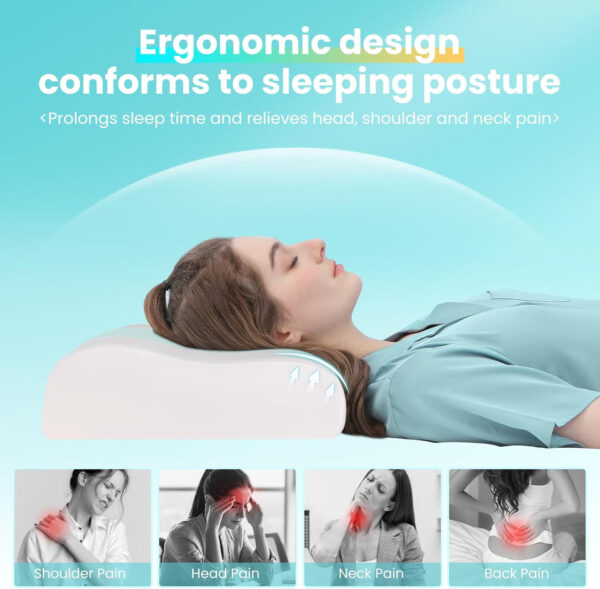 Cooling Memory Foam Pillow Cervical Neck Pillow,Ergonomic Orthopedic Contour Pillow for Neck Support,Cervical Bed Pillow for Side/Back/Stomach Sleeper