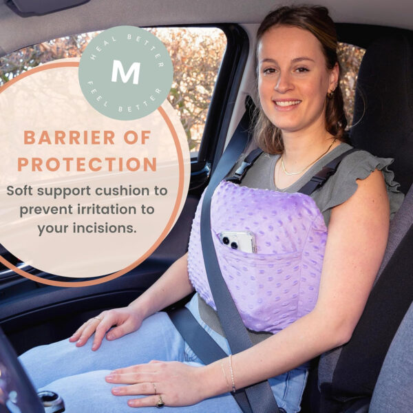 MOYOAMA Post Mastectomy Pillow – Post Surgery Pillow for Car, Breast Reduction & Augmentation Patients, Breast Pillow After Heart Surgery Pillow, Mastectomy Recovery Must Haves, Post Surgery Gift
