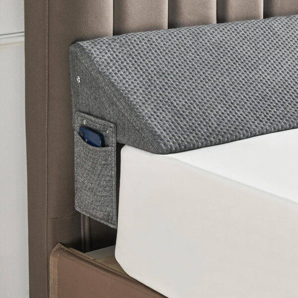 Queen Size(60″x6″x10″) Bed Wedge Pillow for Headboard, Mattress Gap Filler(0-8″), Bed Wedge for Gap Between Your Headboard and Mattress Dark Grey