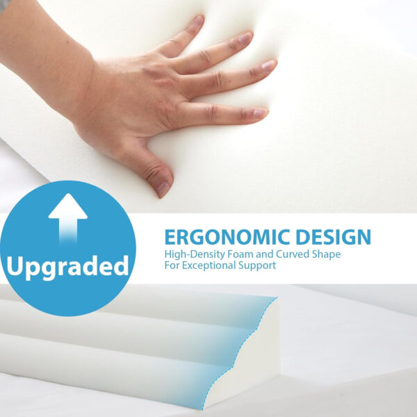 King Bed Wedge Pillow for Headboard, Bed Gap Filler, Triangle Pillow Wedge for Headboard Gap, Bolster Pillows for Beds, Anti-Slip Mattress Wedge Gap Filler, 76″×10″×6″, White