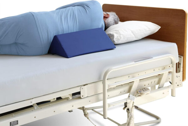 NYOrtho Positioning Wedge 45° – Bed Wedge Pillow for Pressure Relief & Alignment – Side Sleeping Support for Elderly, Coccyx, Hip & Spine Stability, Wipeable Non-Slip Cover – 17x8x8 in