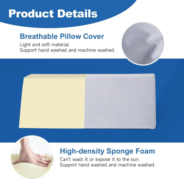 Positioning Wedge Pillow Side Sleeping Belt Connection, Limit Width Adjustable Bed Wedges Body Positioners for Back Pain Relief, Back Positioning Wedge for After Surgery, Anti Snoring, Back Support