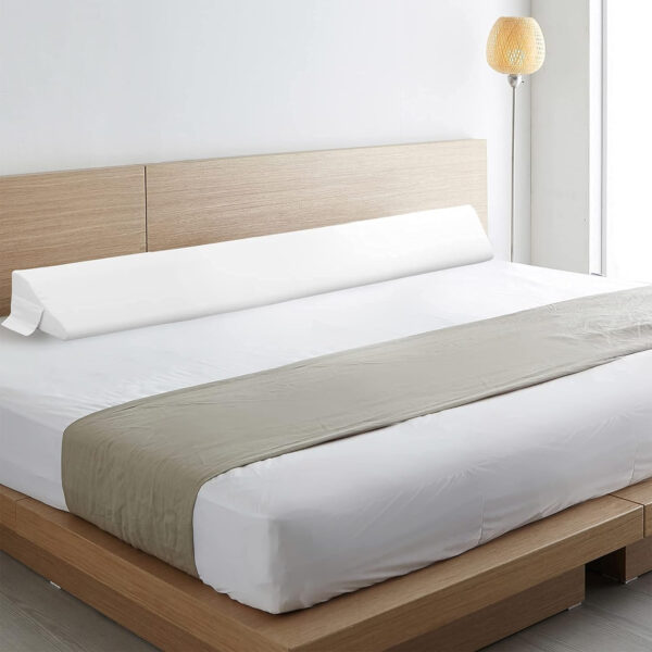 Vekkia King Bed Wedge Pillow for Headboard Gap/Bed Gap Filler/Mattress Wedge to Fill 0-6″ Gap Between Headboard and Mattress (White 76″x10″x6″)