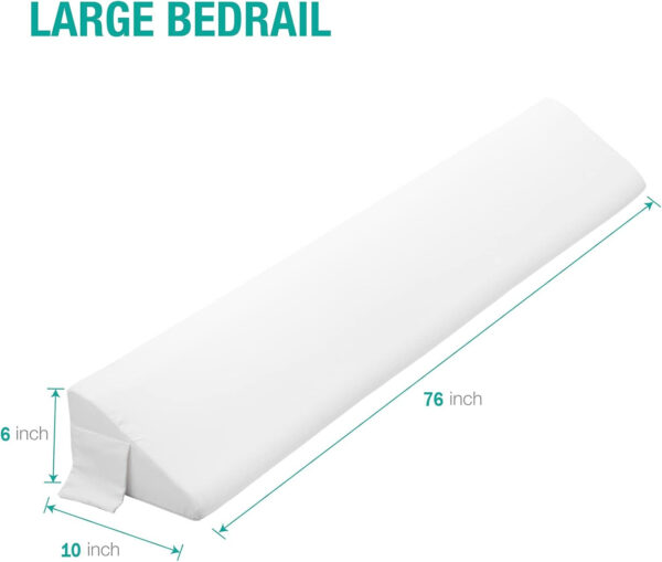 Vekkia King Bed Wedge Pillow for Headboard Gap/Bed Gap Filler/Mattress Wedge to Fill 0-6″ Gap Between Headboard and Mattress (White 76″x10″x6″)