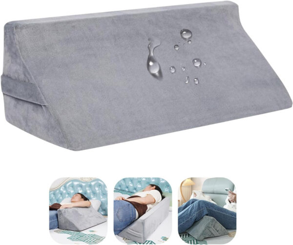Orthopedic Bed Wedge Pillow for Side Sleeping, Waterproof Wedge Pillow for Back,Hip,Leg Pain Relief,Post-Surgery Recovery, Triangle Positioning Cushion With 2 Washable Cover,Anti Bedsore for Senior