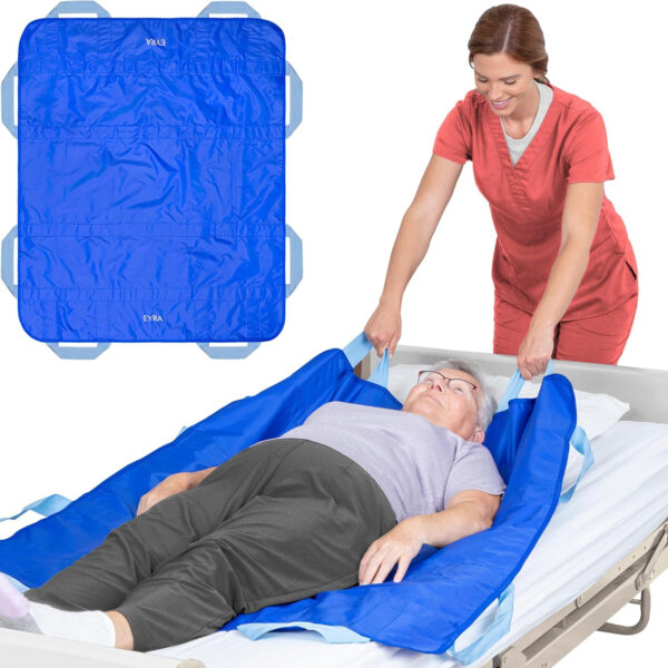 EYRA Positioning Bed Pads for Elderly, Positioning Bed Pad with Reinforced Handles 48×40, Slide Sheets for Moving Patients, Bed Positioning Pad Designed for Turning, Lifting & Sliding Elderly