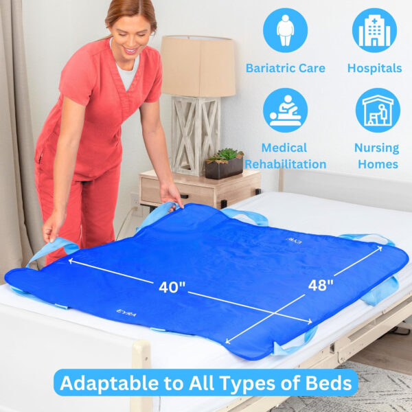 EYRA Positioning Bed Pads for Elderly, Positioning Bed Pad with Reinforced Handles 48×40, Slide Sheets for Moving Patients, Bed Positioning Pad Designed for Turning, Lifting & Sliding Elderly