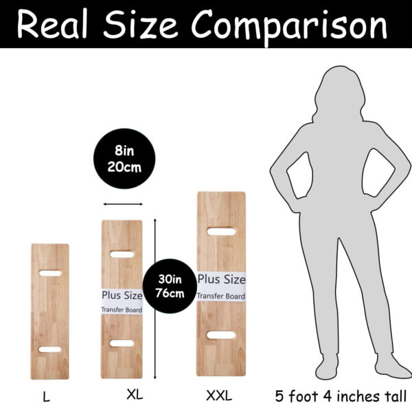 King Mills Plus Size Pinewood Extra Wide and Thick Transfer Board/Slide Board for Transferring to Wheelchair, Bed or Car. Ideal for Seniors, Elderly or Physical Therapy Patient.XL