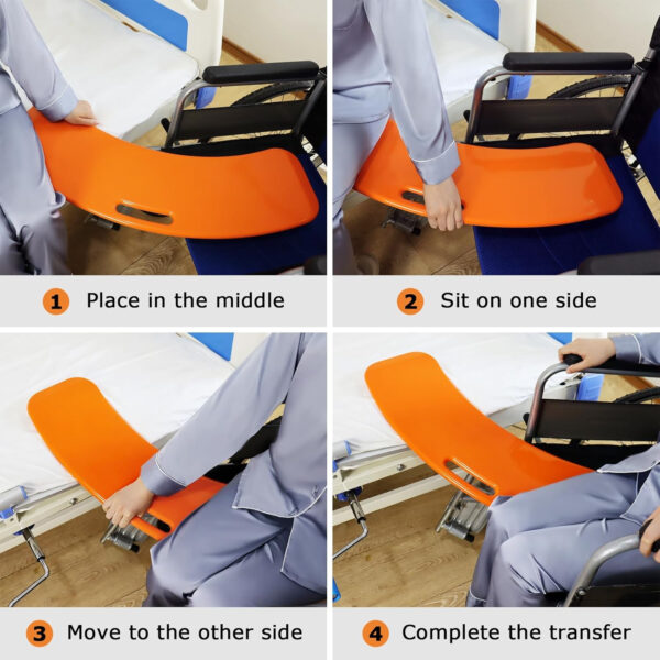LOSCHEN Slide Transfer Board, Slide Assist Device for Transferring or Seniors from Wheelchair to Bed, Toilet, Tub, Car – Slide Board with A Handle,Weight Capacity 440 lbs