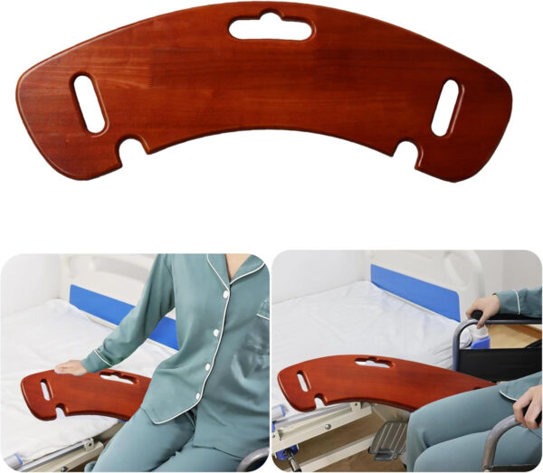 Transfer Board, 31″ Heavy Duty Wooden Slide Board for Patient, Elderly, Disabled, Supports 440 Pounds for Transferring to Wheelchair, Chair, Bed, Toilet, Car
