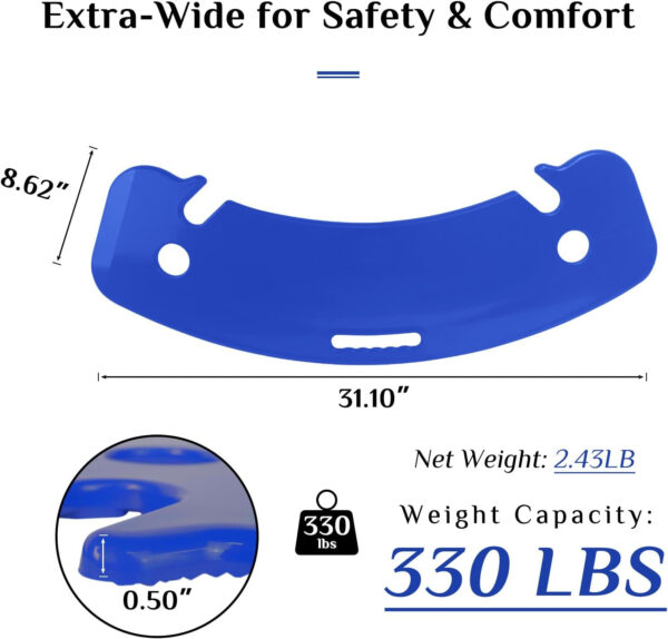 Curved Transfer Board Plastic Slide Board for Transferring to Wheelchair, Chair, Bed, Toilet, Car for Patient, Elderly, Disabled, 31.1 * 9.84 * 0.46″ 3.64 lbs ABS Transfer Devices (Blue)
