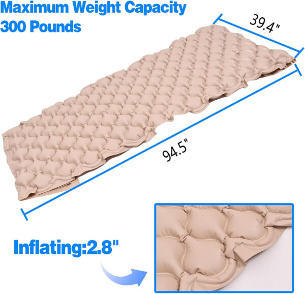 Alternate Pressure Mattress, Inflatable Mattress for Bed Sores and Pain Prevention, Heat Ulcer Resistant Cushion for Hospital Beds and Home Air Beds (Mattress Only) 94.5″x39.4″