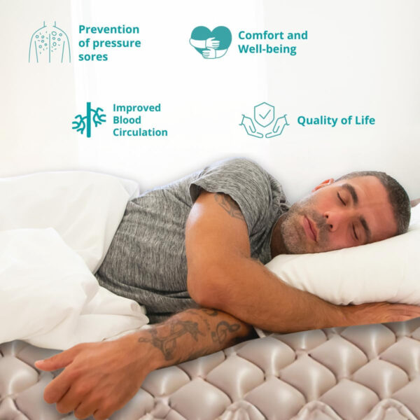 Alternating Air Pressure Mattress Pad, Bed Sore Prevention, with Quiet Pump Waterproof, Bedsore Mattress Relief, Hospital Mattress Top, Bubble Bed, colchón antiescaras para ancianos