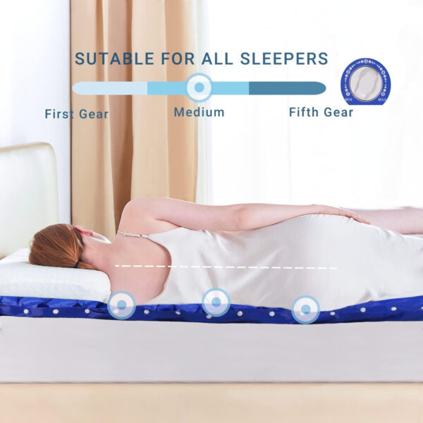 Pressure Mattress Topper with Ultra Quiet Alternating Pump, Low Air Loss Mattress with 5-Level Firmness Adjustment, Alternating Air Pressure Mattress for Bed Sores Pad